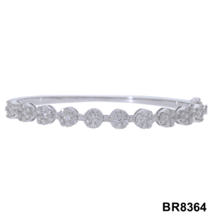 2.57 Carat Natural Oval Cut Diamond Cluster <b>Bangle</b> <b>Bracelet</b> Yellow Rhodium Plated 14K Gold Women's Dazzling Display Sparkling - Product Image 2