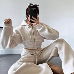 Ensemble deux pièces surdimensionné pour femmes, tendance, coupe décontractée, haut et bas, ensemble deux pièces surdimensionné pour le style de rue - Product Image 2