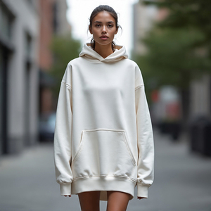 Baggy 450 GSM Sudadera con capucha Mujer Hombro caído Sudaderas con capucha de manga larga Señoras Capucha de gran tamaño Mujer - Product Image 1