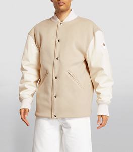 Chaqueta Universitaria de Béisbol de Alta Calidad Personalizada con Mangas de Cuero y Cuerpo de Lana para Hombre, Chaqueta Universitaria de Béisbol para Hombre - Product Image 2