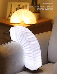 Công Ty Quà Tặng 2025 Xu Hướng Hàng Đầu Bán Chạy Nhất Có Thể Sạc Lại Bằng Gỗ Gấp Giấy Đèn Accordion Thông Minh Accordion USB Bảng Đèn - Product Image 5