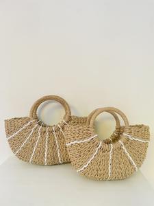 Nueva Llegada: Bolsos de Hombro Ecológicos de Jacinto de Agua Estilo Vintage, Duraderos, Hechos a Mano, con Patrones Sutiles de Flores, Dos Asas, Abiertos - Product Image 4