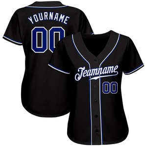 Maillot de baseball authentique noir Royal-blanc personnalisé - Product Image 2