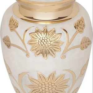 Handmade Mosaic Aluminium and Glass Cremation <b>Urn</b> <b>Large</b> Adult Size Burial Hand Applied Individual Tiles Unique for Funerals - Product Image 1