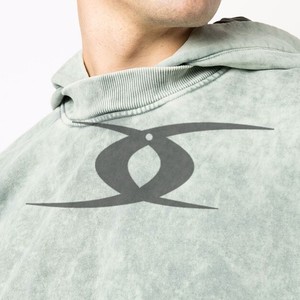 Custom Men's Acid Wash Distressed 100% Cotton Oversized Boxy <b>Thermal</b> <b>Hoodie</b> Sun Faded Streetwear for Winter Manufacturer Direct - Product Image 3