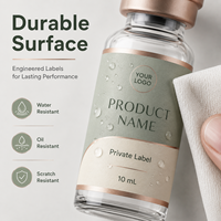Étiquettes personnalisées pour flacons de peptides vert sauge et or rose, autocollants imperméables avec logo personnalisé pour flacons de sérum en verre de 10 ml