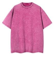 Camiseta de algodón 100% de lujo desgastada para hombre, camiseta lavada con ácido de gran tamaño con logotipo Vintage en blanco de alta calidad, camiseta Boxy fit - Product Image 2