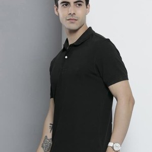 Polo à manches courtes en soie glacée pour homme T-shirt d'été en soie extensible de couleur unie, confortable et décontracté - Product Image 6