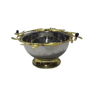 <b>Large</b> Size Antique Finished Hand Curved Fruit & Vegetable Salad <b>Serving</b> <b>Bowl</b> Home Kitchen Nickel Plated Metal <b>Serving</b> <b>Bowl</b> - Product Image 3