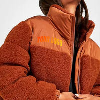 Abrigo Acolchado de Algodón Teñido para Mujer, Invierno 2025, con Cremallera, Capucha, Impermeable, Transpirable, Camuflaje, Bordado, Piel Sintética, Color Sólido