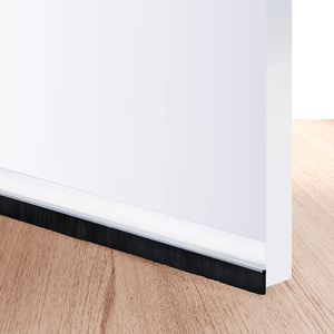 Guarnizione per porta in PVC bianco con spazzola, 1 metro - Product Image 4