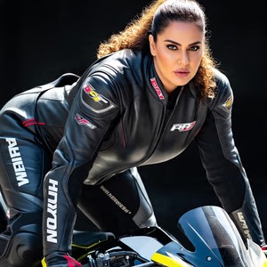 Fabriqué sur mesure | BBW | Costume de moto en cuir de taille personnalisée | Coupe sur mesure | Dames | Mesures personnelles - Product Image 1