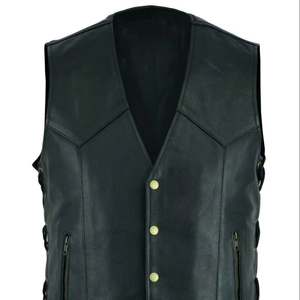 Chaleco de Piel de Oveja Elegante al por Mayor para Hombre, Chaleco de Cuero Genuino de Alta Calidad, Transpirable, Fabricante de Chalecos Hip Hop OEM - Product Image 2