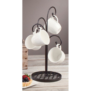 Royal Iron Metal Mug Holder Stand With Curved Hooks For Kitchen Countertop Dining Table Mugs <b>Storage</b> Stand On Sale - Product Image 3