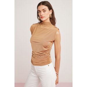 Blusa sin mangas de cuello alto con detalle de caída fluida y ligera para mujer ETHIQUET Modest Margot - Product Image 4