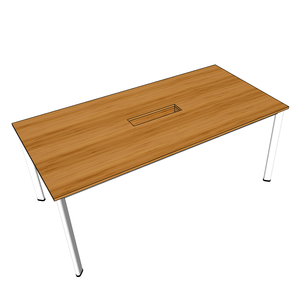 โต๊ะประชุมทรงรีไม้ไผ่รุ่น BFOB014 พร้อมขาเหล็กประกอบสำเร็จ ขนาด 180x90 ซม. สำหรับใช้ในสำนักงานหรือโรงแรม วัสดุ MDF และโลหะ - Product Image 3