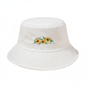 Premium Quality Foldable Cotton <b>Bucket</b> Hat with <b>Small</b> Flower Embroidery Soft Breathable Travel Sun Hat Outdoor Floral Fisherman - Product Image 1