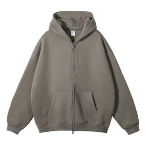 <b>Men's</b> Custom Printed Zipper-Up <b>Sherpa</b>-Lined Fleece <b>Hoodie</b> 100% Cotton Thermal Long Sleeve Winter Eco-Friendly Outdoor Tactical - Product Image 1