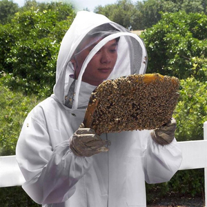 Veste ventilée à 3 couches Veste respirante à capuche pour adultes Costume d'apiculteur Chapeau d'apiculture Gants de protection Costume avec voile - Product Image 6
