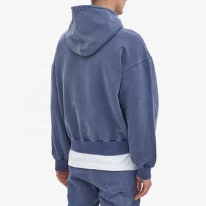 Sweat à capuche surdimensionné à épaules tombantes en éponge française poids lourd 2025 coton sans ficelle uni Vintage Wash avec logo 100% personnalisé - Product Image 1