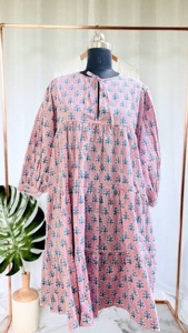 Vestido largo bohemio Vintage para mujer, diseñador de tela de algodón de verano, cintura Natural, cuello redondo, bolsillos, silueta acampanada - Product Image 3