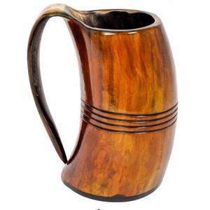 Eco-Friendly 500ml Drinking Horn Mug with Handgrip Pattern and Tray for Coffee Gifts Weddings <b>Other</b> <b>Beverages</b> - Product Image 1