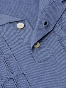 Polo d'été pour hommes en bambou Slim Fit Casual Short Sleeve Striped Color Blocking Breathable Cooling Knit Top Shirts - Product Image 4