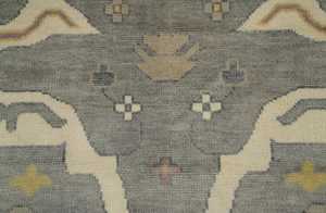 Vente chaude 10x14 pieds taille personnalisée exquis Oushak indien laine tapis fait à la main gris tapis pour salon tapis et ensembles - Product Image 3