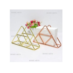 Set of 2 Customized Size Iron <b>Tissue</b> <b>Paper</b> Holder Handmade Copper and Gold Color Napkin Holder for Hotel Use - Product Image 1