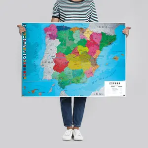 Mapa físico y político de España de estilo minimalista - Product Image 2