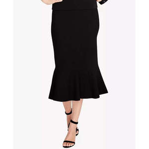 Falda midi jacquard cómoda para mujer Rachel Roy, talla XS, en negro, silueta lápiz - Product Image 1
