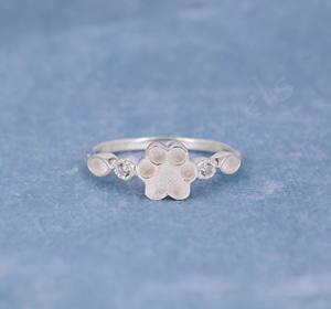 925 Sterling Silver <b>Dog</b> Paw Designer Good <b>For</b> Ashes & Resin Work Breastmilk Keepsake Fine Handmade Ring Memorial Jewelry - Product Image 6