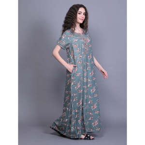 Camisón para Mujer, 100% Algodón, Estampado, con Bolsillo Lateral, Suave y Transpirable, Cintura Elástica con Cordón, Talla 3XL para Invierno - Product Image 2