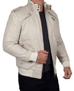 เสื้อโค้ทหนังผู้ชายคุณภาพสูงสำหรับฤดูหนาว กันลม ระบายอากาศได้ดี ซิป คอตั้ง สีพื้น - Product Image 2