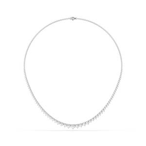 Collar de tenis con diamantes de corte redondo degradados de 8.00 ct DEF VVS, diamantes cultivados en laboratorio en oro de 14K, para ocasiones especiales y fiestas. - Product Image 4