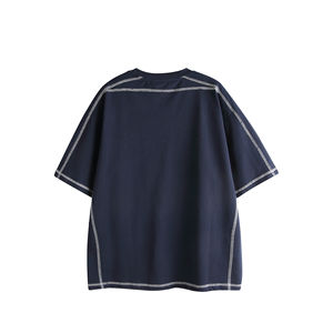 Summer Collection Quick-Drying V-neck Oversized Loose Fit Men's T-Shirt 100% Cotton Solid Letter Pattern New Cheap <b>Promotional</b> - Product Image 5