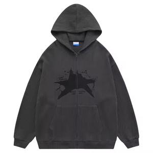 Unisex Spring Fashion-Forward Hooded Sweatshirts Zipper up Casual Style Trendy Brand Loose Fit <b>Hoodies</b> Solid Pattern for <b>Couples</b> - Product Image 5