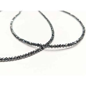 Perles Rondelles Facettées Diamant Noir 1,8-2,4 mm, Fils de 15 Pouces pour Colliers Perlés Tendance - Product Image 2