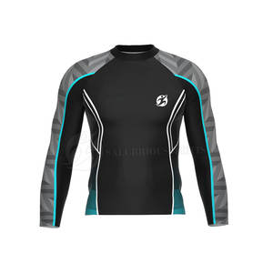 Protège-éruption à manches longues pour hommes avec protection UPF 50 + Logo personnalisable et design respirant Sublimation personnalisée - Product Image 1