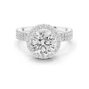 Anillo Halo con Diamante de Laboratorio Redondo Brillante de 2.83 CT para Mujer, Piedras VVS-VS EF CVD, Oro de 18KT, 14KT, 10KT y Plata 925, Color Rosa - Product Image 2