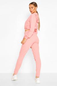 ชุดเสื้อผ้าสำหรับผู้หญิง ชุดวอร์มแบบมีซิป เนื้อผ้าหนา กางเกงขายาวทรงกว้าง และเสื้อฮู้ดมีซิป - Product Image 2