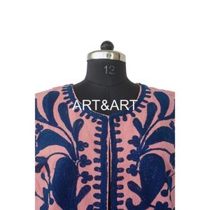 Chaqueta Informal de Verano e Invierno para Mujer, Estilo Boho Suzani de Algodón Indio, con Chaleco Bordado a Mano, Estilo Suzani para Damas de Honor - Product Image 3