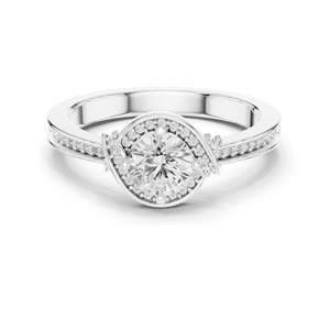 Bague en diamant de laboratoire rond brillant de 0,836 CT pour femmes, clarté VVS-VS EF, or 18 carats, 14 carats, 10 carats et argent 925, rose, jaune - Product Image 2