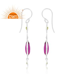Pendientes de plata de ley 925 con peridoto y dobladillo, joyería personalizable con piedras preciosas de cuarzo turmalina - Product Image 4