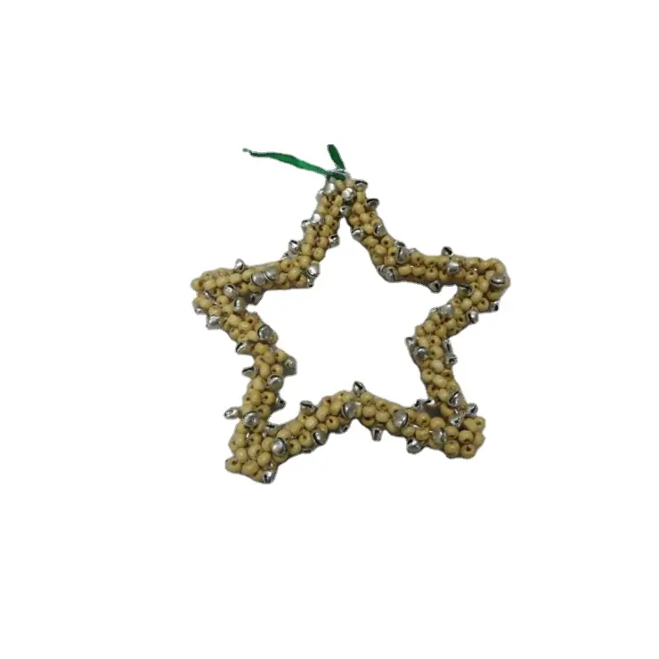 Estrella colgante con cuentas de hierro, Estrella decorativa sencilla y clásica de hierro, decoración Vintage para el hogar, Estrella colgante especial de Navidad