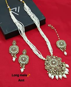 Indian Manufacturer's Luxury Bridal Jewelry <b>Set</b> Ethnic Traditional Necklace Earrings and Mangtika <b>Set</b> for Women Fashion Design - Product Image 1