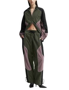 Ensemble de survêtement pour femme de haute qualité 100% nylon coupe-vent léger respirant veste zippée shorts 2 pièces sport uni - Product Image 1