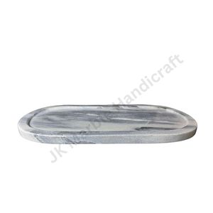 Plateau de service ovale en marbre de haute qualité Ajout élégant à toute table pour apéritifs Fromage et charcuterie - Product Image 2