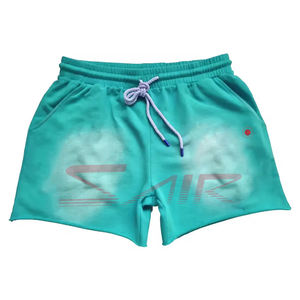 Men's Three-Quarter Acid Wash Sun Faded Canvas Shorts <b>Drawstring</b> Closure Custom Logo Breathable Street Wear Knitted Weaving - Product Image 1