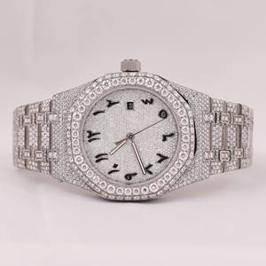 Luxury Fashion Handmade VVS Clarity Lab Grown Diamond <b>Watch</b> Fully Iced Out <b>Wrist</b> <b>Watch</b> at Affordable Price - Product Image 1